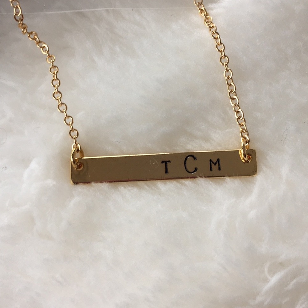 Gold Plate Monogram Necklace